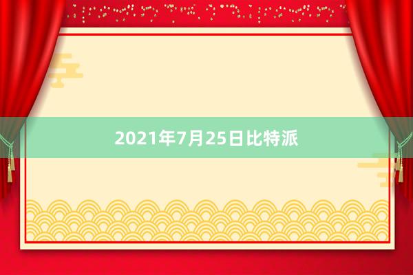 2021年7月25日比特派