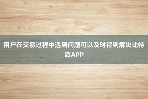 用户在交易过程中遇到问题可以及时得到解决比特派APP